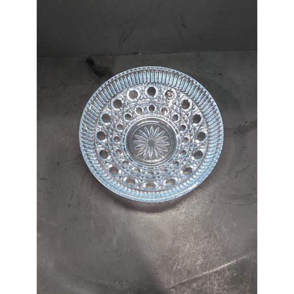 Federal Glass Blue‎ Bowl, Vintage Starburst Bowl, Button and Cane Pattern - Picture 3 of 10